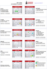 2017-18 Academic Calendar - Yearly Planner