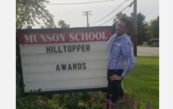 Mr. Prezioso in 1st slide of Hilltopper Awards 1st Grading Quarter Video